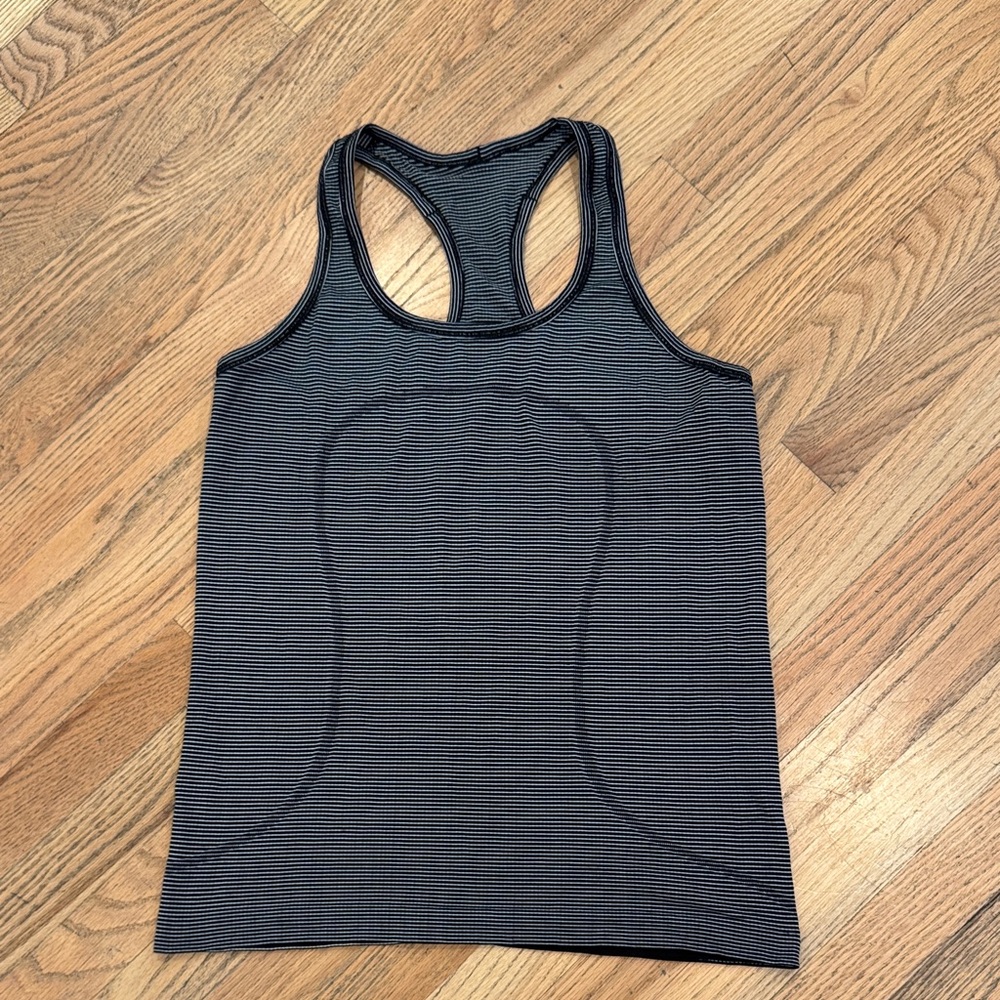 lululemon athletica Black Striped Tank Top